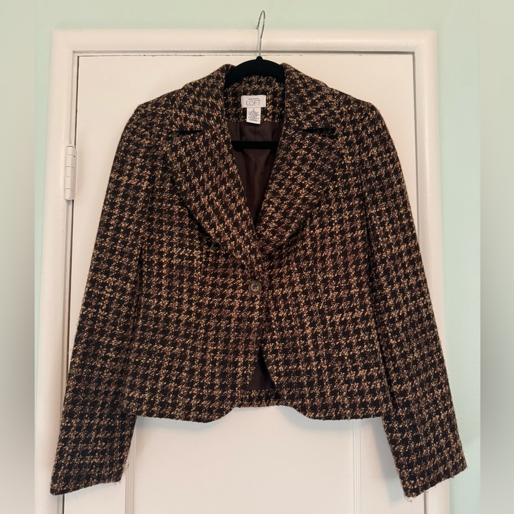 Ann Taylor Loft Houndstooth Blazer